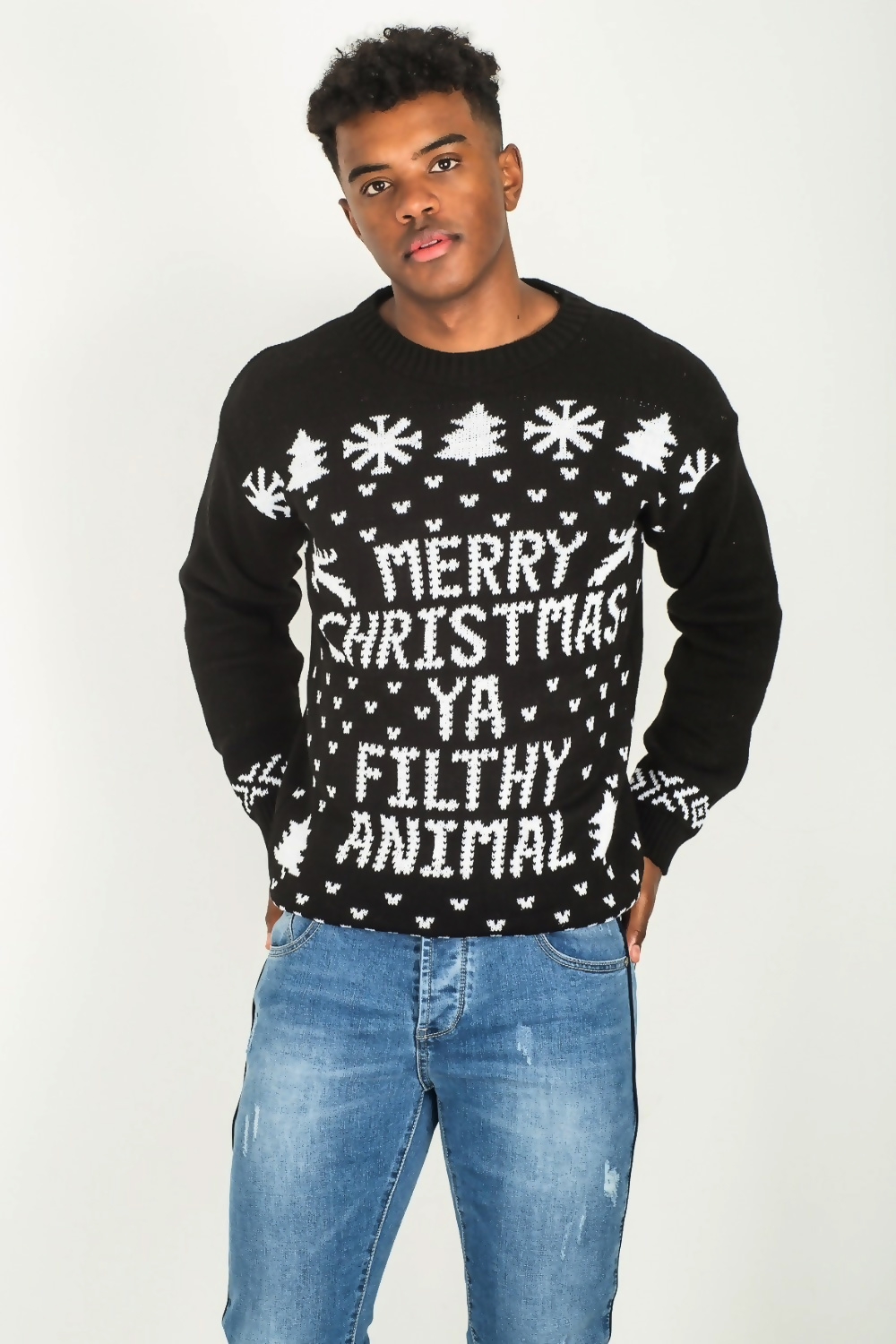 mens black xmas jumper