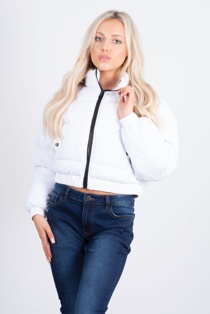 cropped white puffer