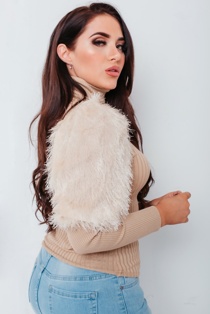 beige fluffy jumper