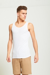mens plain white vests