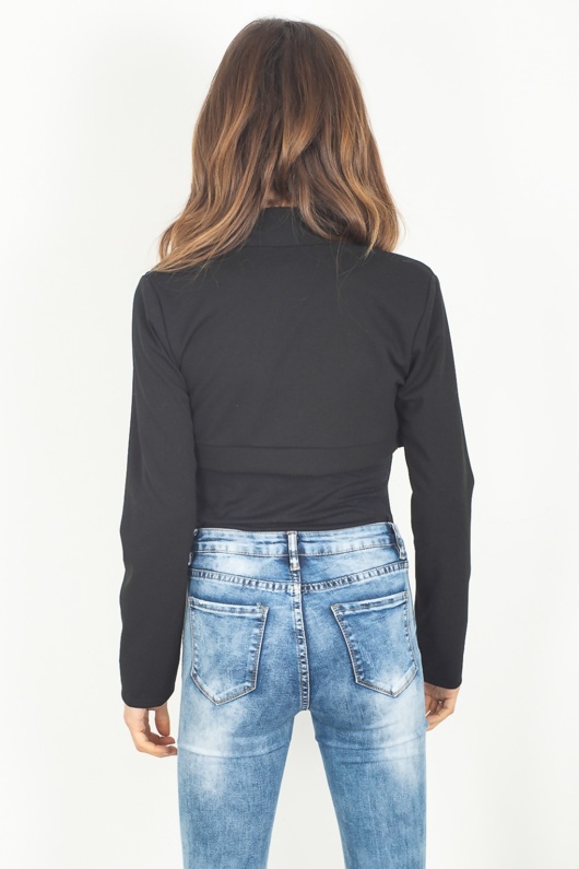 Black Long Sleeve Shrug justyouroutfit