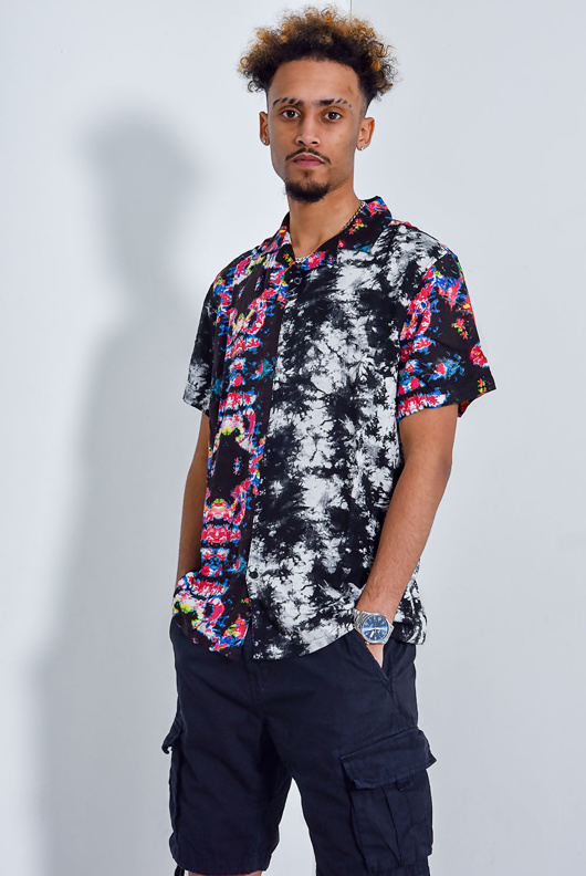 Mens Abstract Print Short Sleeve Shirt