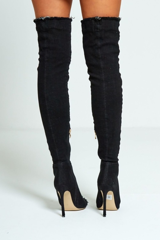 thigh ripped black jeans