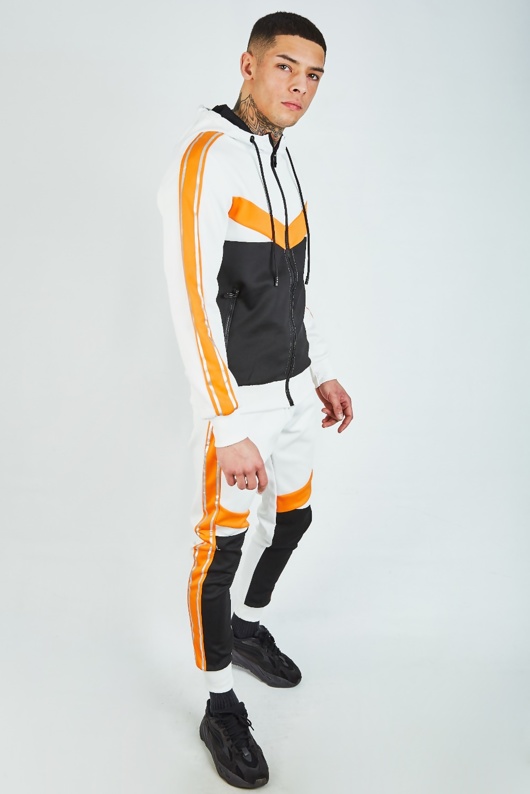 orange colour tracksuit