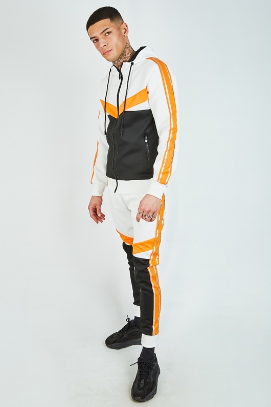 orange colour tracksuit