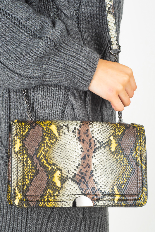 snake print chain bag