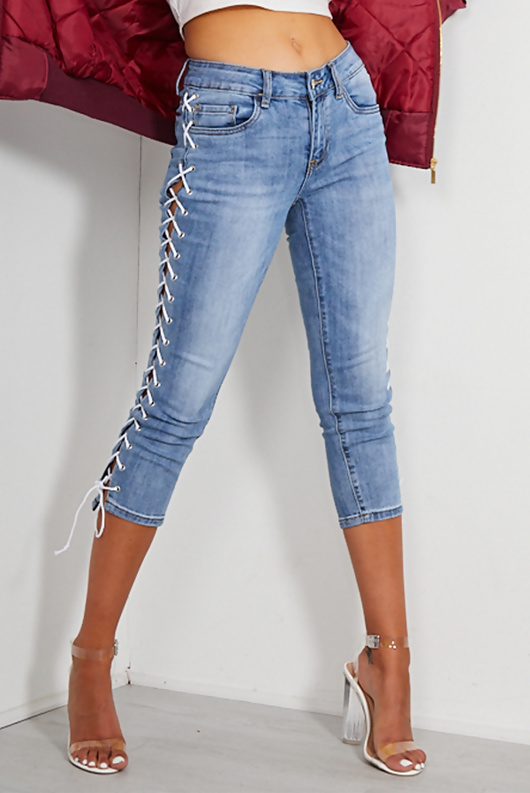 lace up skinny jeans