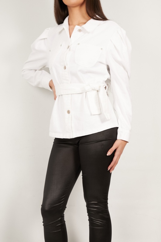 white belted jacket
