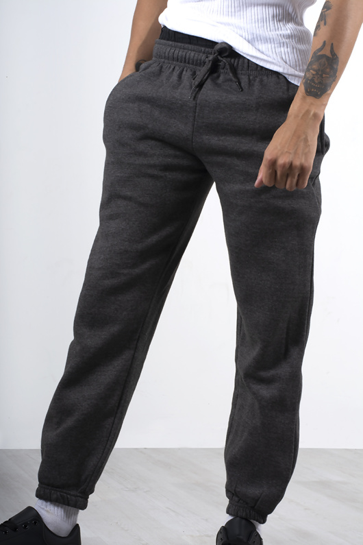 Mens Charcoal Basic Cuffed Joggers justyouroutfit