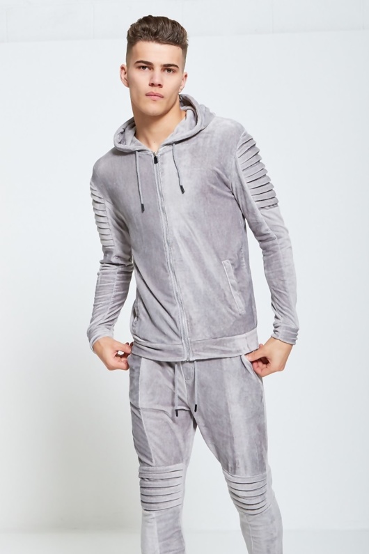 grey ribbed tracksuit