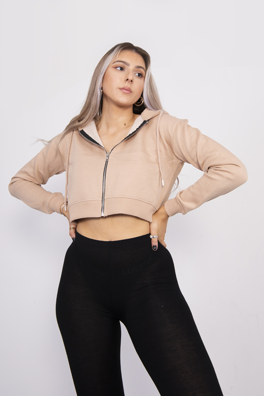 cropped jumper with zip