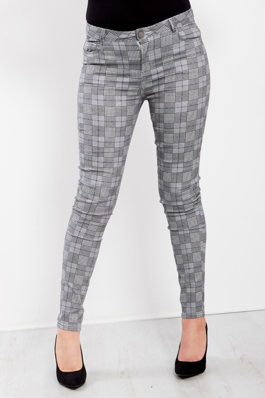 grey check jeans