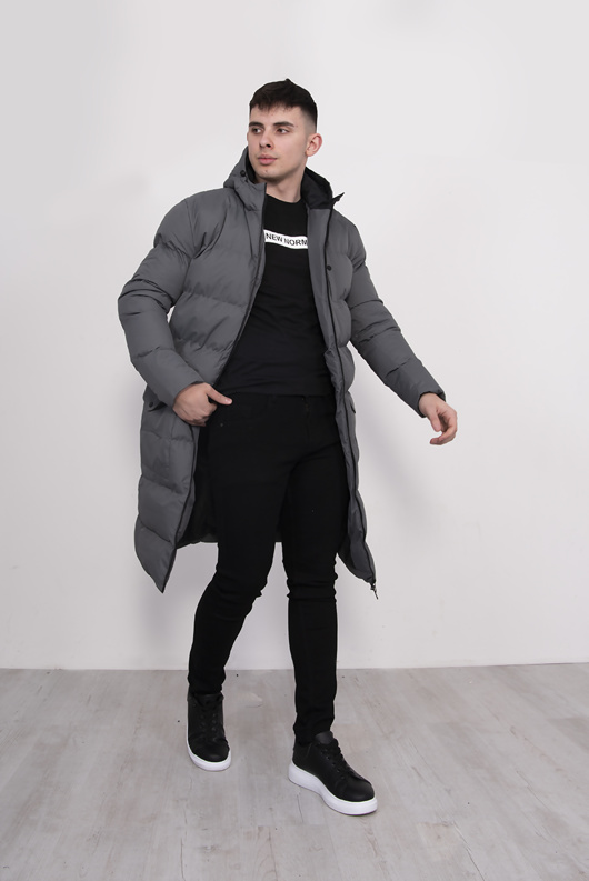 longline grey coat