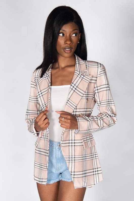 ladies checked blazer