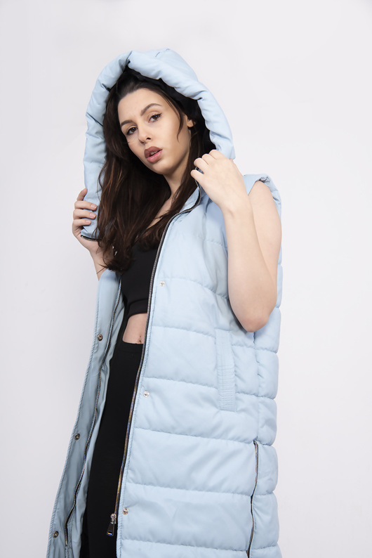 pale blue longline jacket