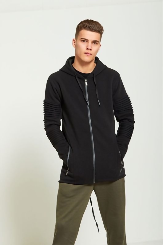 black long hoodie mens