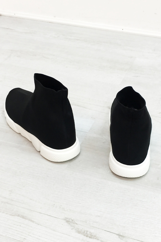 mens black sock trainers