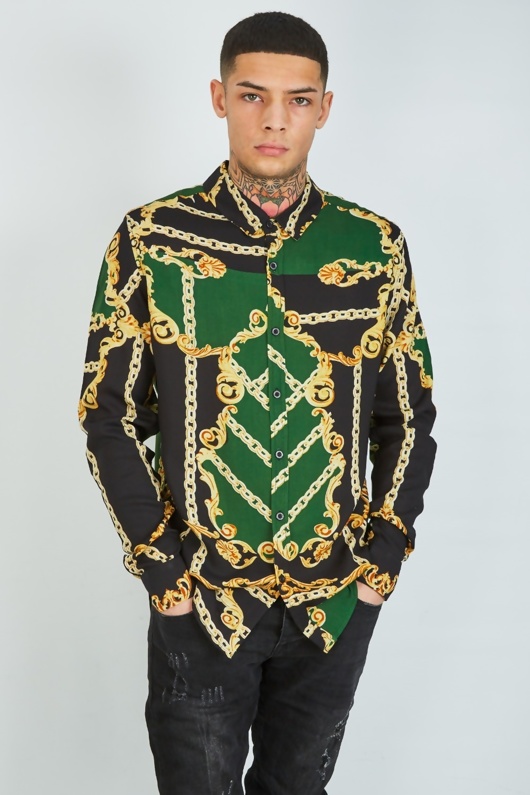 chain print shirt mens