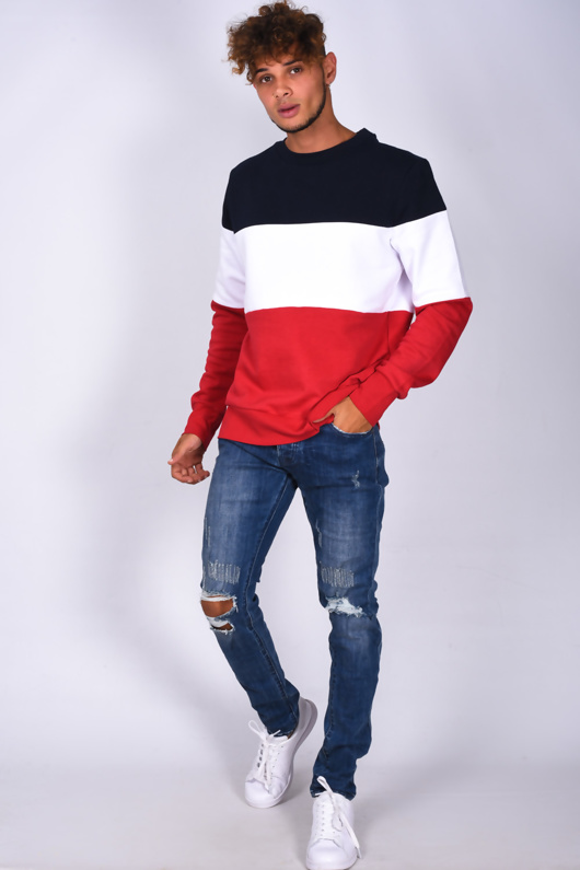 mens red ripped skinny jeans