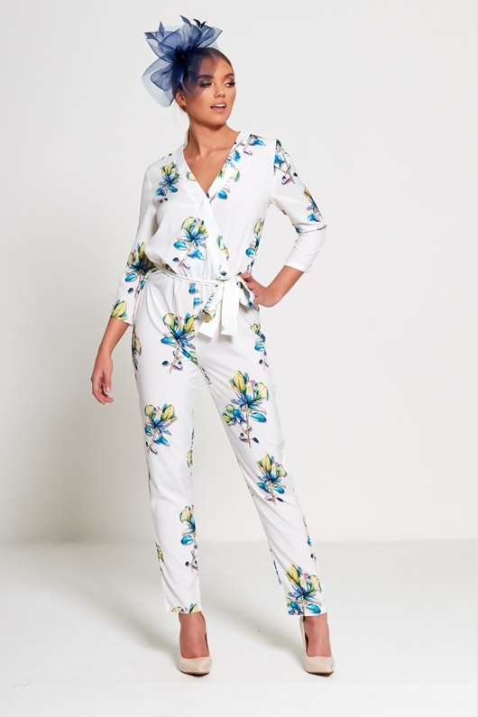 white floral jumpsuit
