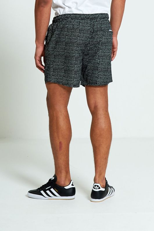 Mens Black And White Spotty Swim Shorts justyouroutfit